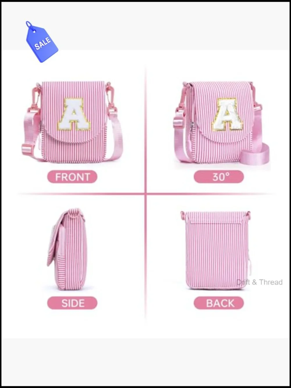 Personalized Initial Crossbody Bag for Little Girls
